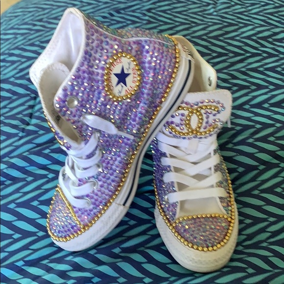 Custom Handmade Chanell Converse Hightop - Picture 2 of 2